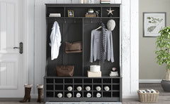ON-TREND Modern Style Multiple Functions Hallway Coat Rack with Metal