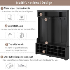 ON-TREND Modern Style Multiple Functions Hallway Coat Rack with Metal