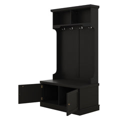 Hall Tree with Storage Shoe Bench for Entryway and Hallway, 4-in-1