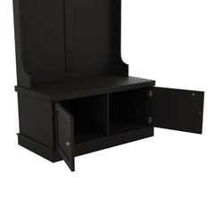 Hall Tree with Storage Shoe Bench for Entryway and Hallway, 4-in-1