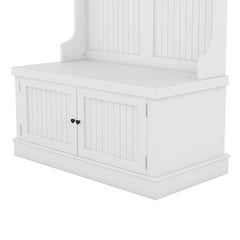 Hall Tree with Storage Shoe Bench for Entryway and Hallway, 4-in-1