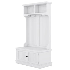 Hall Tree with Storage Shoe Bench for Entryway and Hallway, 4-in-1