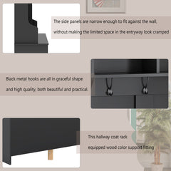 ON-TREND Modern Style Multiple Functions Hallway Coat Rack with Metal