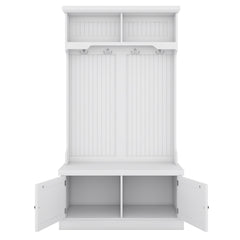 Hall Tree with Storage Shoe Bench for Entryway and Hallway, 4-in-1