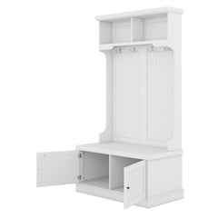 Hall Tree with Storage Shoe Bench for Entryway and Hallway, 4-in-1