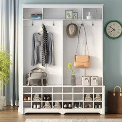 ON-TREND Modern Style Multiple Functions Hallway Coat Rack with Metal