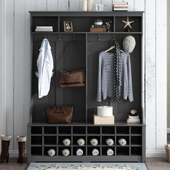 ON-TREND Modern Style Multiple Functions Hallway Coat Rack with Metal