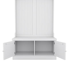 Hall Tree with Storage Shoe Bench for Entryway and Hallway, 4-in-1