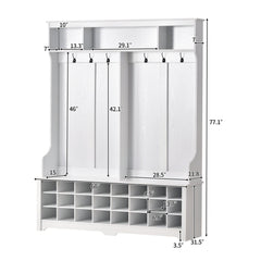 ON-TREND Modern Style Multiple Functions Hallway Coat Rack with Metal