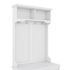 Hall Tree with Storage Shoe Bench for Entryway and Hallway, 4-in-1