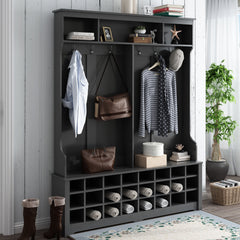ON-TREND Modern Style Multiple Functions Hallway Coat Rack with Metal