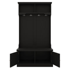 Hall Tree with Storage Shoe Bench for Entryway and Hallway, 4-in-1