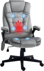 Heated Massage Office Chair, Reclining Velvet, Gray