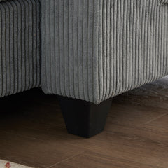 Convertible Chaise Lounge Sofa Chair Corduroy Sleeper with USB Ports,