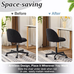 Candy Chair Armless Cute Desk Chair,Comfy Small Office Chair with