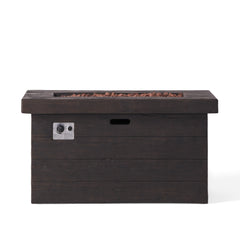 CUSTER Rectangular MGO Fire Pit 50,000 BTU Brown Magnesium Oxide 45