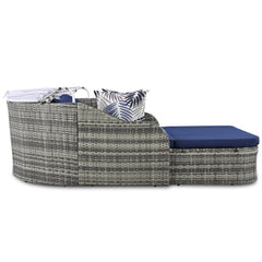 79.9" Outdoor Sunbed with Adjustable Canopy, Daybed With Pillows,