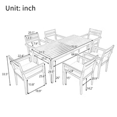 Acacia Wood Outdoor Dining Table And Chairs Suitable For Patio,