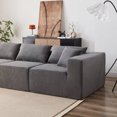 104-Inch Corduroy Modular L Shaped Sectional Sofa,Luxury Floor Couch