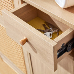 Modern minimalist storage cabinet, Japanese rattan shoe cabinet, bed
