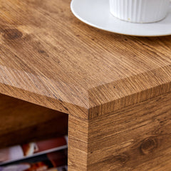Hexagonal MDF Coffee Table with Characteristic Pattern Stickers and