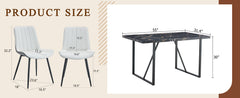 Table and chair set.Modern Black Marble Pattern MDF Dining Table
