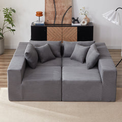 104-Inch Corduroy Modular L Shaped Sectional Sofa,Luxury Floor Couch