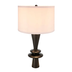 D15x26.7' Black Aluminum Table Lamp with Two Varying Round Accents and