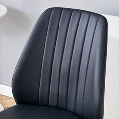 Set of Four Black PU Comfort Dining Chairs (17.7'x25').Dining chair