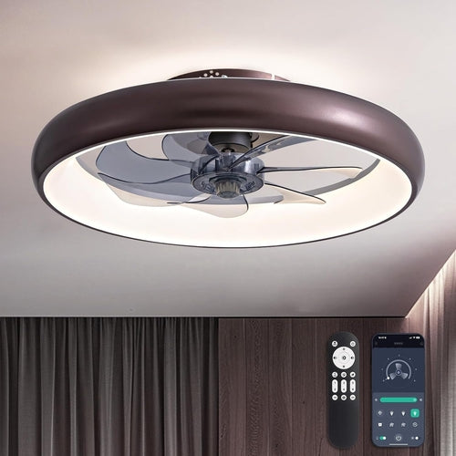 Ceiling Fans with Lights and Remote, 20'' Low Profile Flush Mount