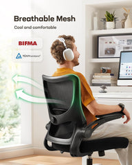 Office Chair Ergonomic Desk Chair with 3 Ways PU Armrests and