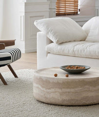 39.37''  Faux MARS Pattern Coffee Tables for Living Room Round Tea