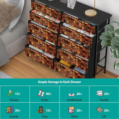 TV Stand Dresser for Bedroom, Tall Fabric Drawer Dresser, Chest of