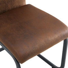 Retro - style Suede - like Tech Fabric Dining Chairs, Sturdy Metal