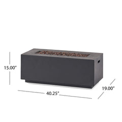 Contemporary Outdoor 40,000 BTU Propane Fire Pit Light Grey MgO