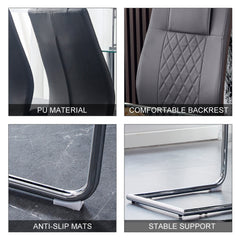 Modern Dining Chairs with Faux Leather Padded Seat Dining Living Room