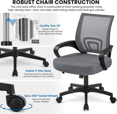 Office Chair Mid Back Executive Task Swivel Rolling Gaming Lumbar