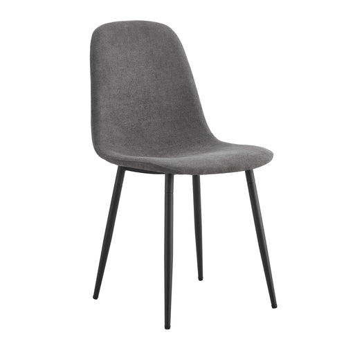 Modern Mid-Century Style Dining Chairs Set of 4 with Soft Linen Fabric