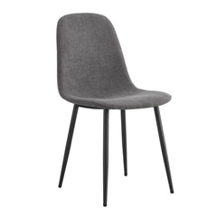 Modern Mid-Century Style Dining Chairs Set of 4 with Soft Linen Fabric