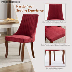 Velvet Dining Chairs Set of 4,Comfy Fabric Upholstered Accent Chairs
