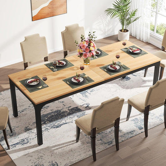 Dining Table for 6-8 People, 78-Inch Large Narrow Long Rectangular