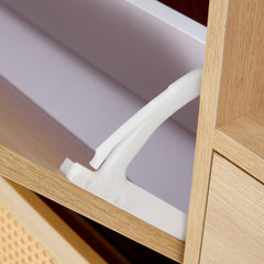 Modern minimalist storage cabinet, Japanese rattan shoe cabinet, bed