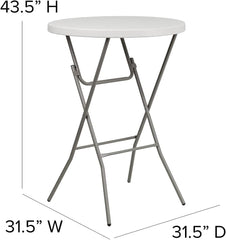 Round Folding Plastic Bar Table in White