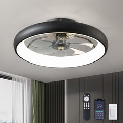 Ceiling Fans with Lights, 20" Flush Mount Ceiling Fan with Remote &