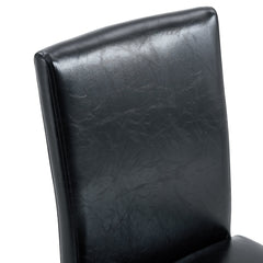 Two black PU dining chairs, simple and versatile, comfortable and