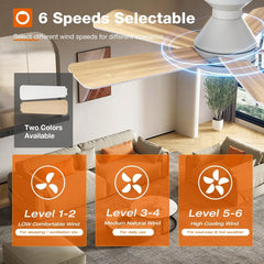 Ceiling Fans with Lights, 42 Inch Low Profile Ceiling Fan with Light
