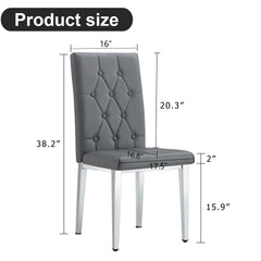 4 piece set of gray armless dining chairs brings a touch of elegance