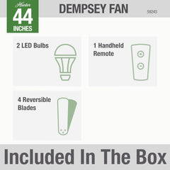 Fan Dempsey Low Profile Ceiling Fans with Lights and Remote, Flush