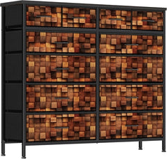 TV Stand Dresser for Bedroom, Tall Fabric Drawer Dresser, Chest of