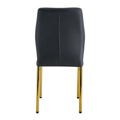 Luxury Simple Chair Set of 4 Black PU High Resilience Dining Chair